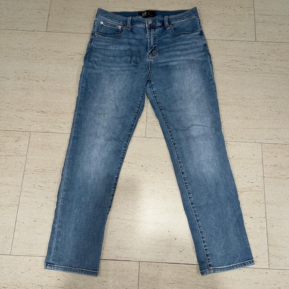 Gap Girlfriend Jeans Blue Denim Medium Wash Relaxed Tapered Casual Womens 8/29